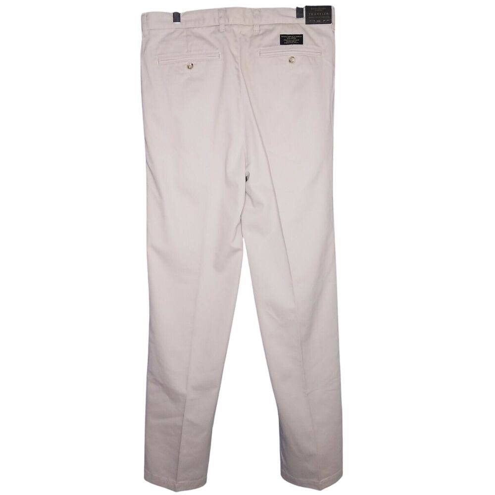 Mens Banana Republic Traveler Chinos SZ 36L Long Khaki Tan Pleated